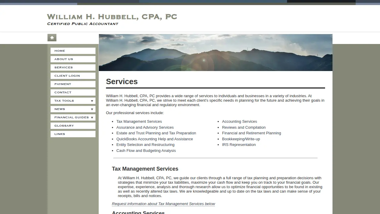 William H. Hubbell, CPA, PC page