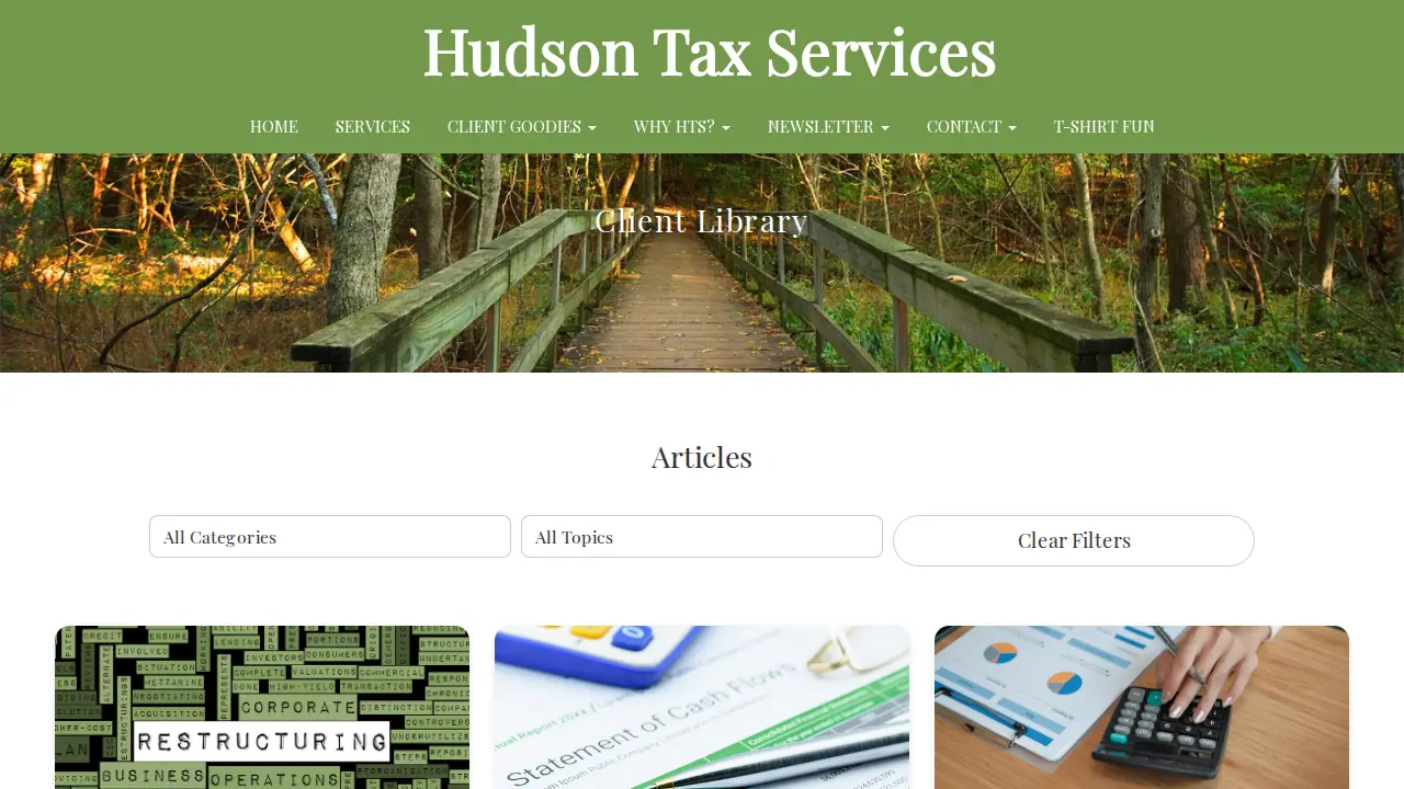 Hudson Tax Services page