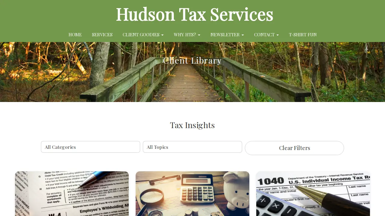 Hudson Tax Services page