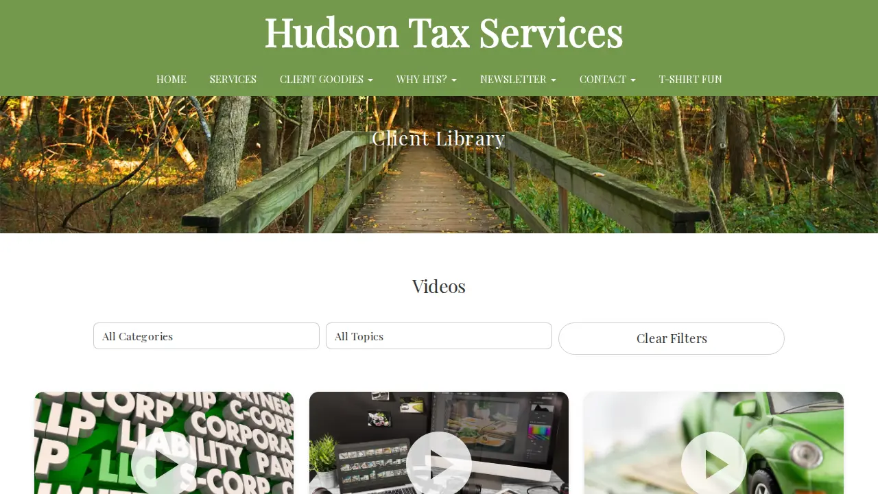 Hudson Tax Services page