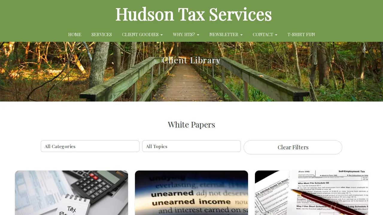 Hudson Tax Services page