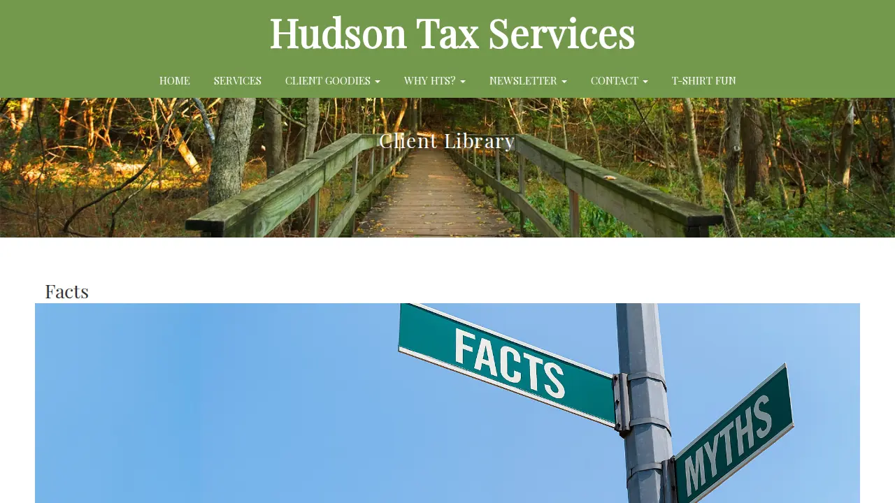Hudson Tax Services page