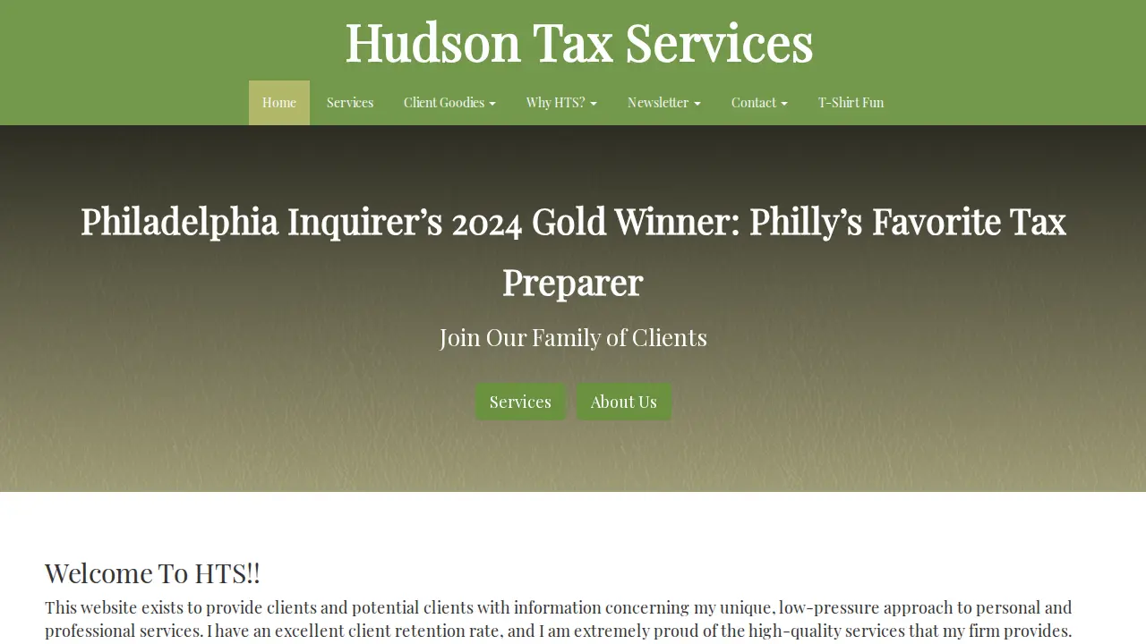 Hudson Tax Services website