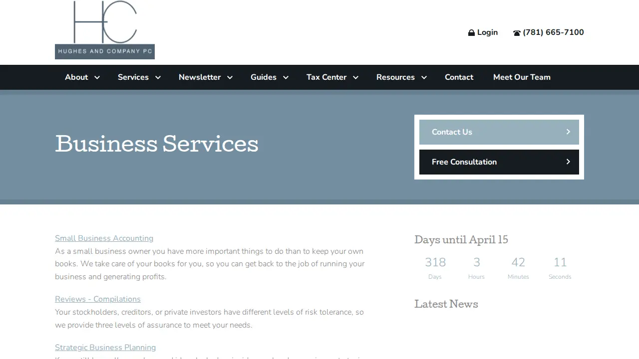 Hughes & Co page