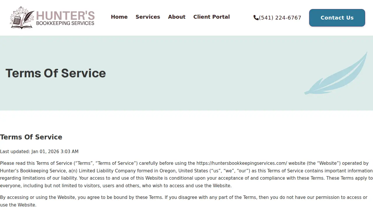 Hunter's Bookkeeping Services, LLC page