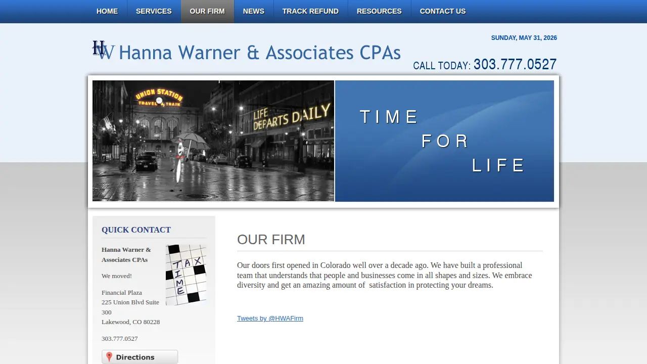 Hanna, Warner & Associates CPAs page