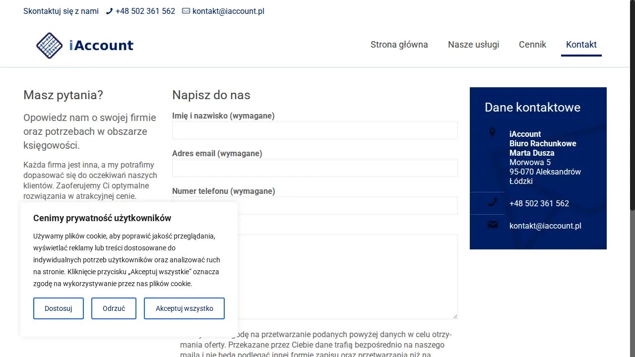 iAccount Biuro Księgowe page