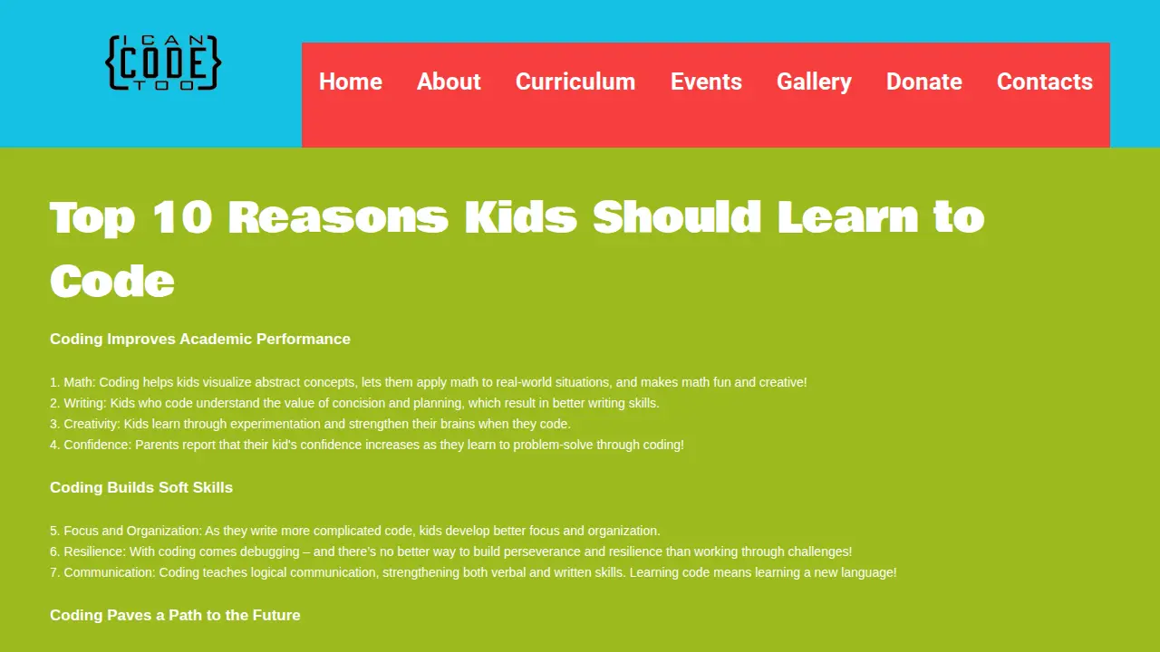 Innovators of Tomorrow, Inc. page