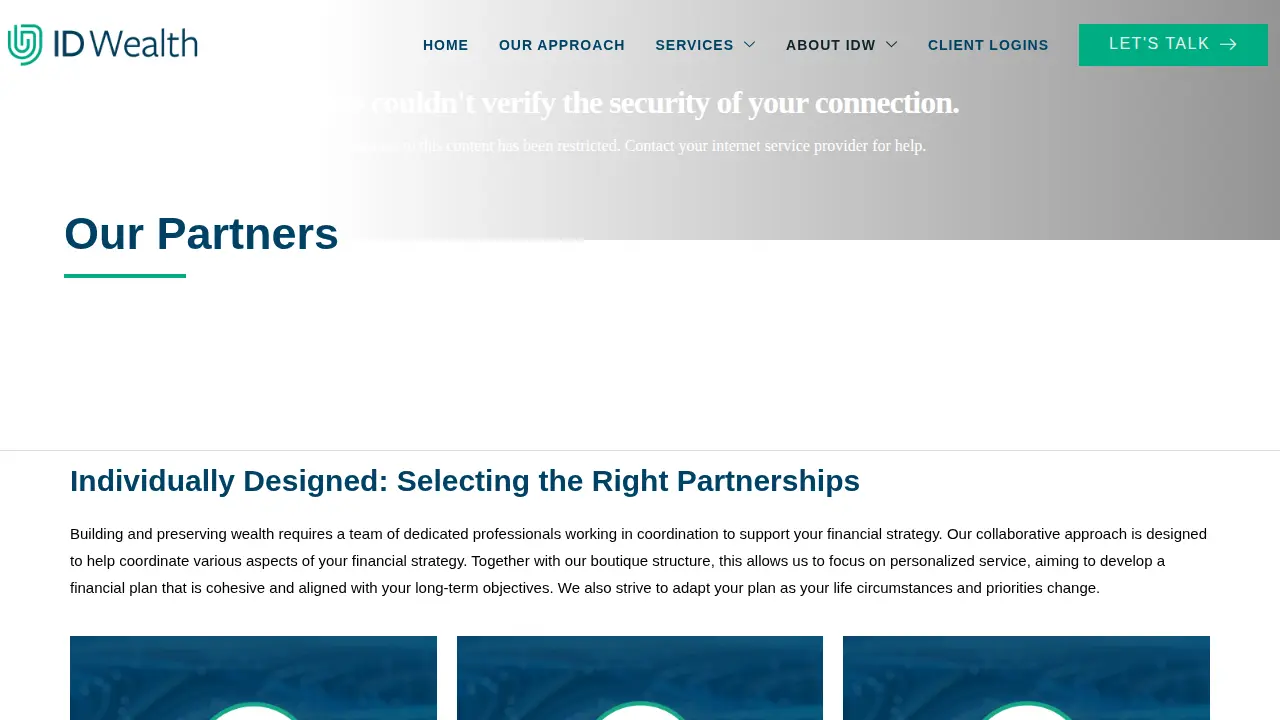 ID Wealth page