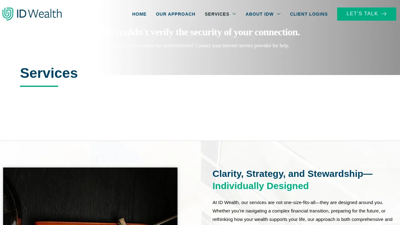 ID Wealth page