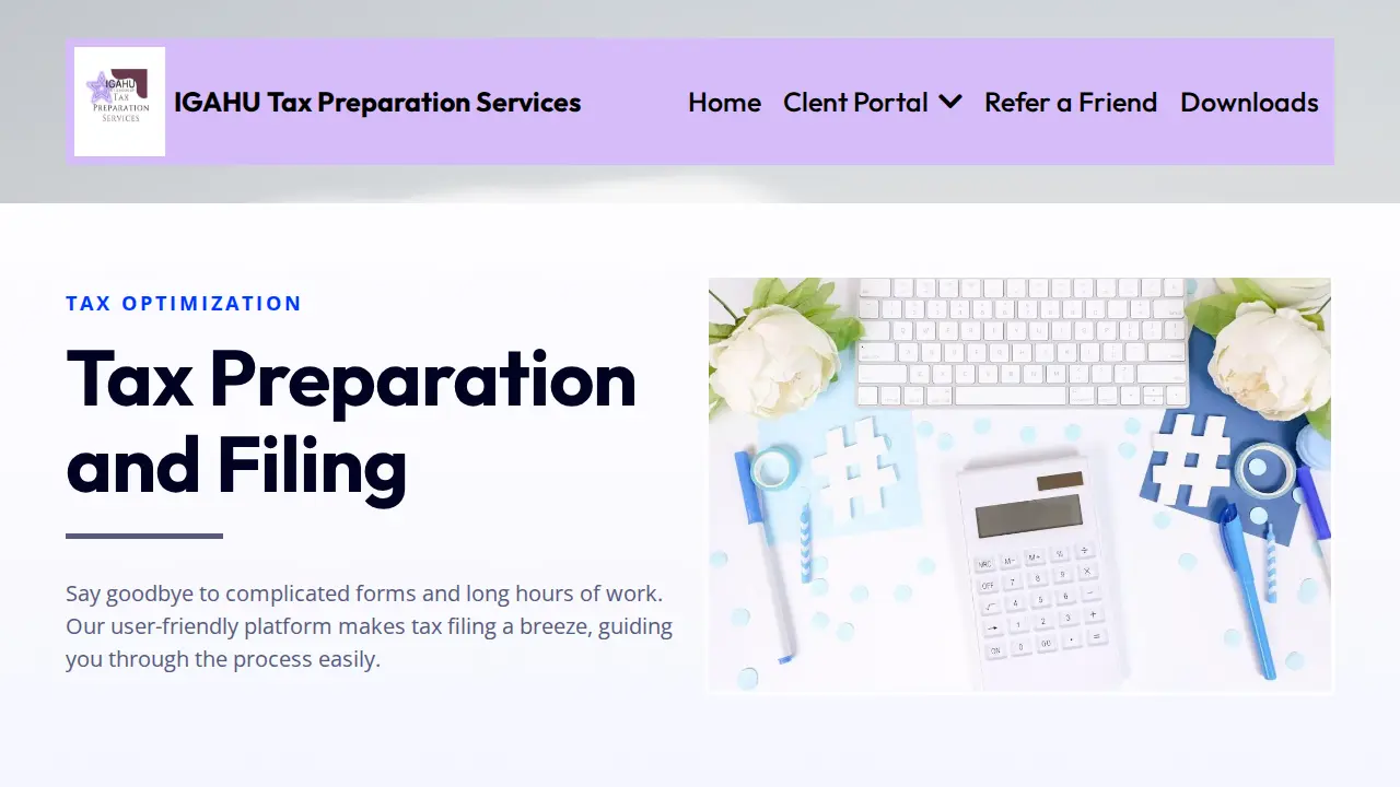 IGAHU Tax Services page