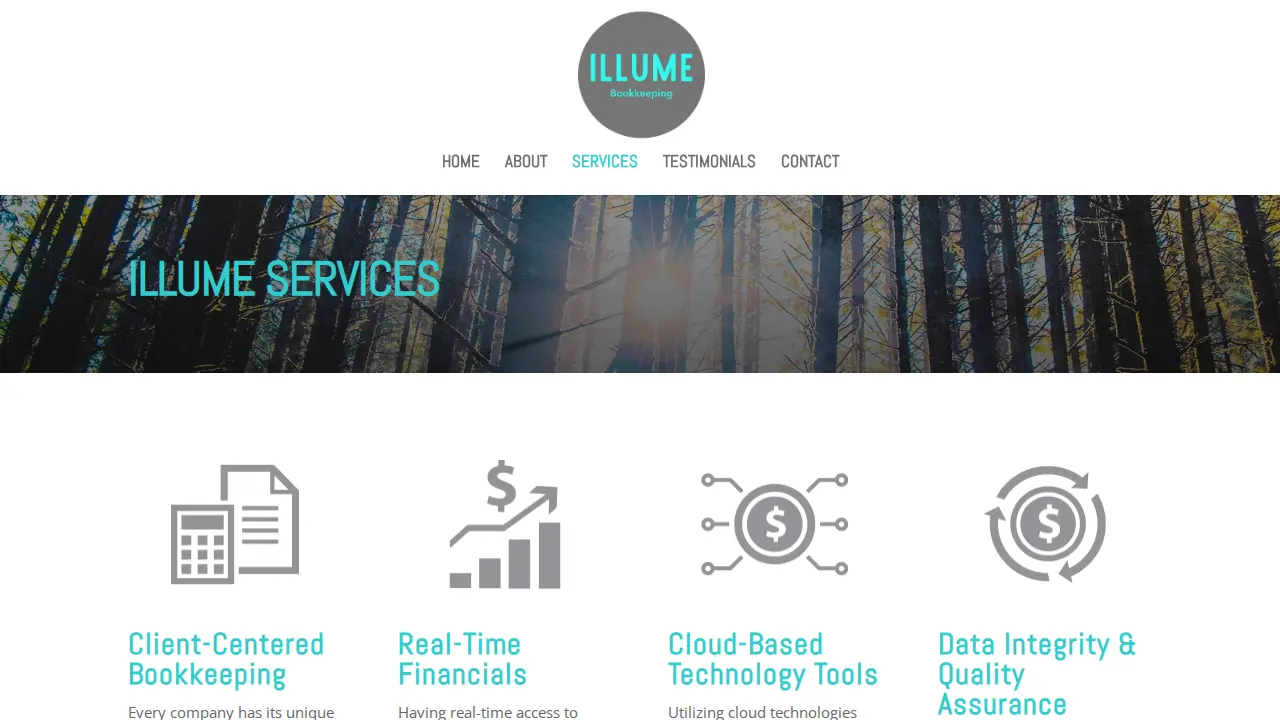 Illume Bookkeeping page