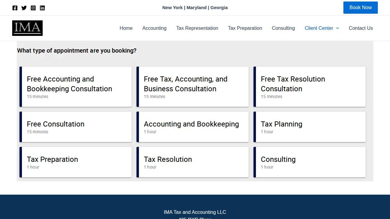 IMA Tax and Accounting LLC page