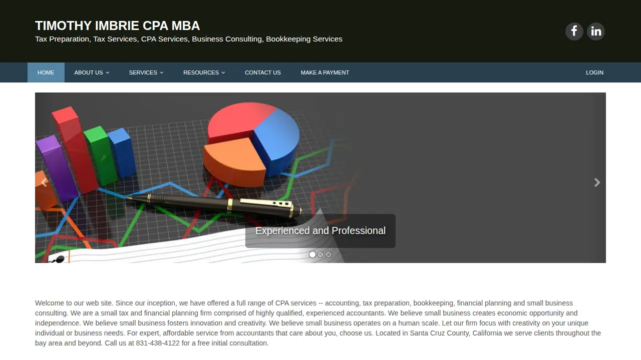 Timothy Imbrie CPA MBA page