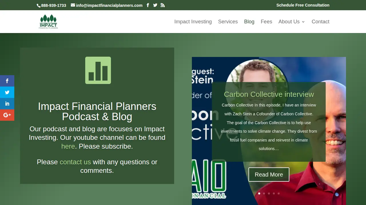 Impact Financial Planners page