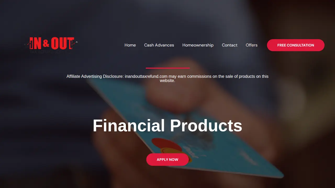 In&Out Tax Refund Services page