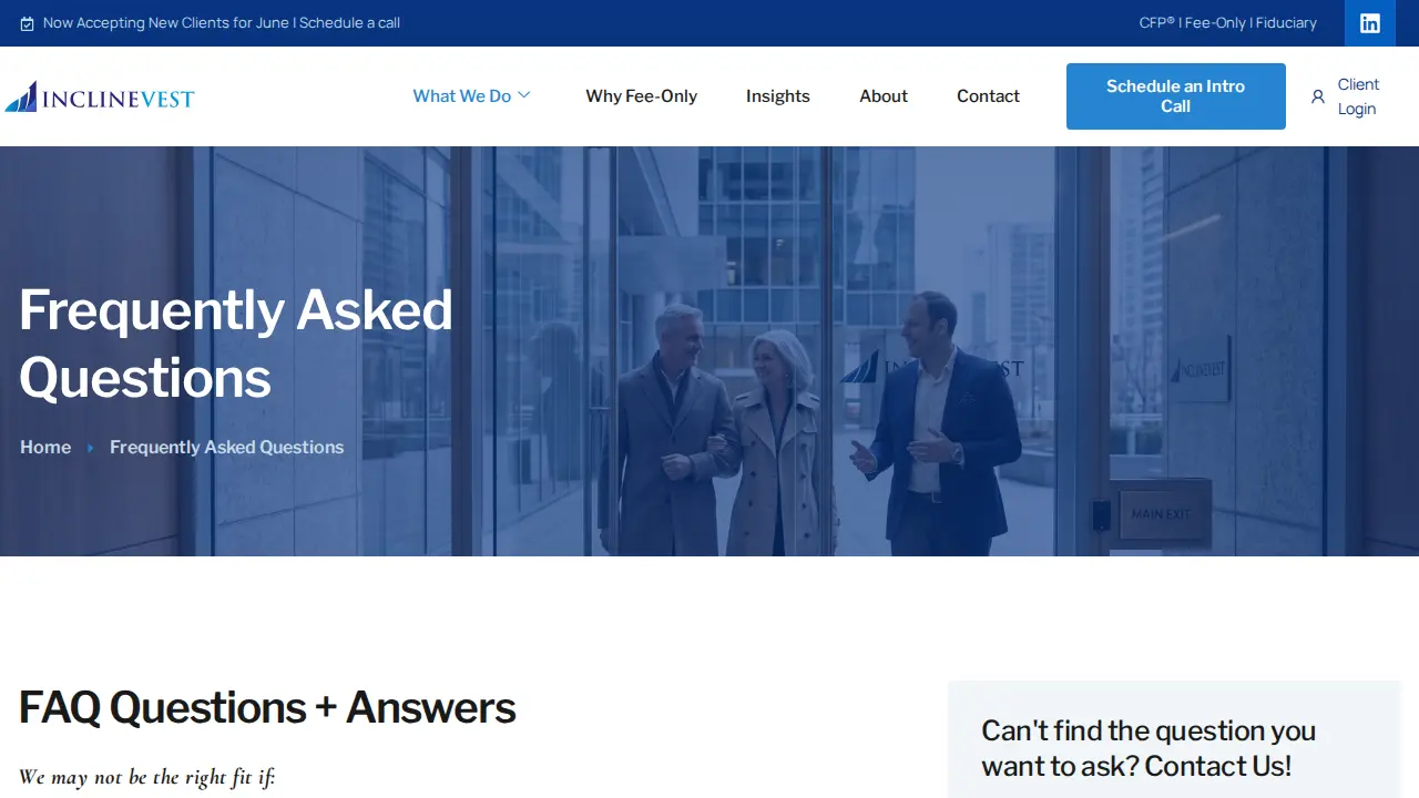 Inclinevest page