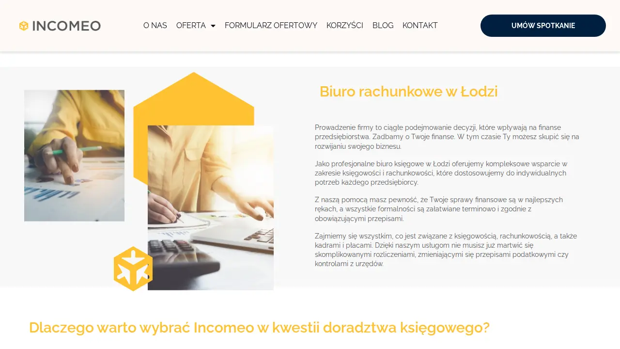 Incomeo Biuro rachunkowe | Doradztwo finansowe - Łódź Górna page