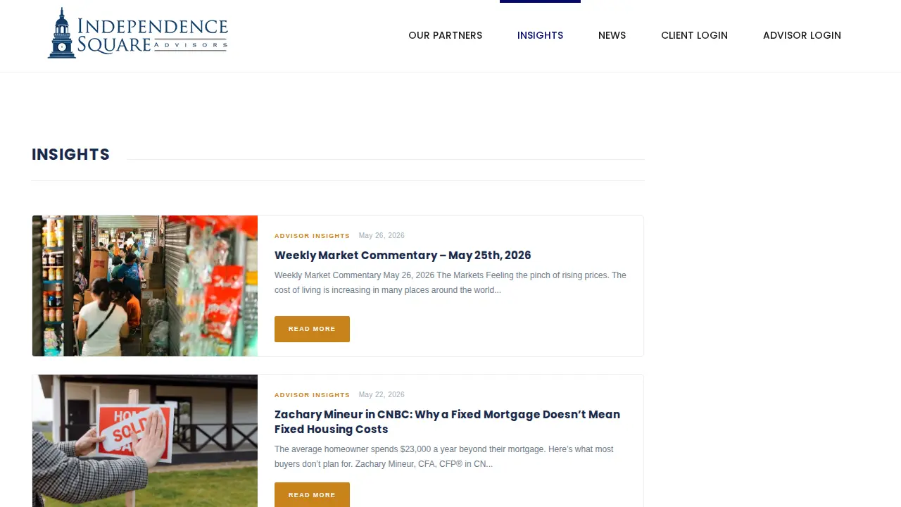Zachary Mineur, CFA, CFP® - Independence Square Advisors page