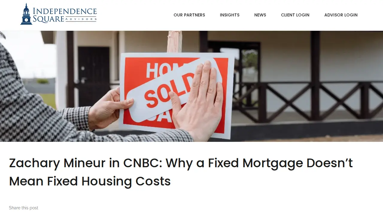 Zachary Mineur, CFA, CFP® - Independence Square Advisors page
