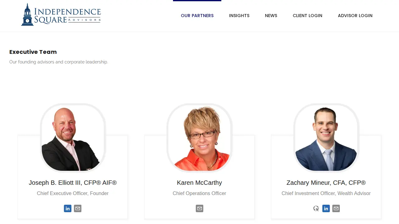 Zachary Mineur, CFA, CFP® - Independence Square Advisors page