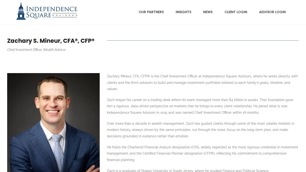 Zachary Mineur, CFA, CFP® - Independence Square Advisors