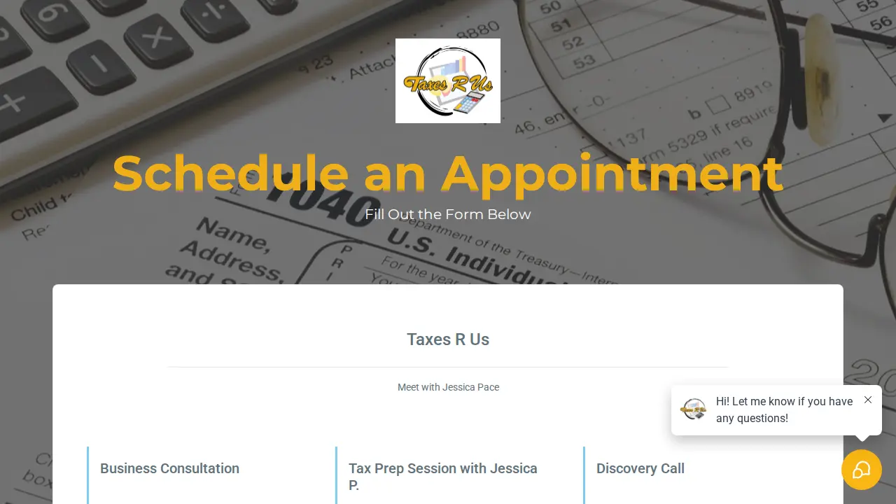 TaxesRUs page