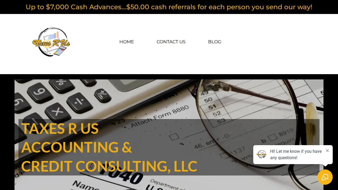 TaxesRUs page