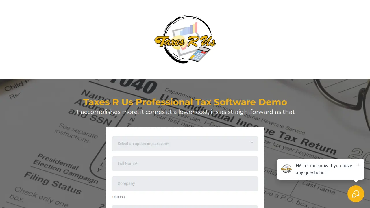 TaxesRUs page