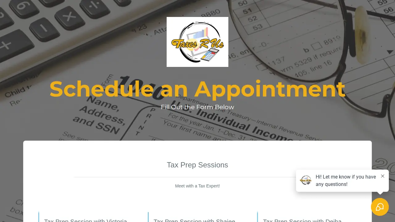 TaxesRUs page