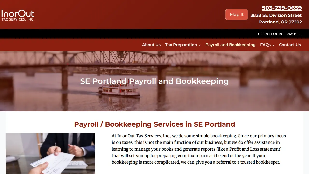 In Or Out Tax Services page