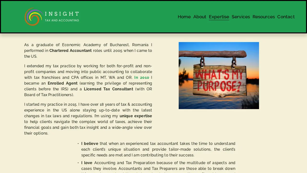 Insight Tax and Accounting page