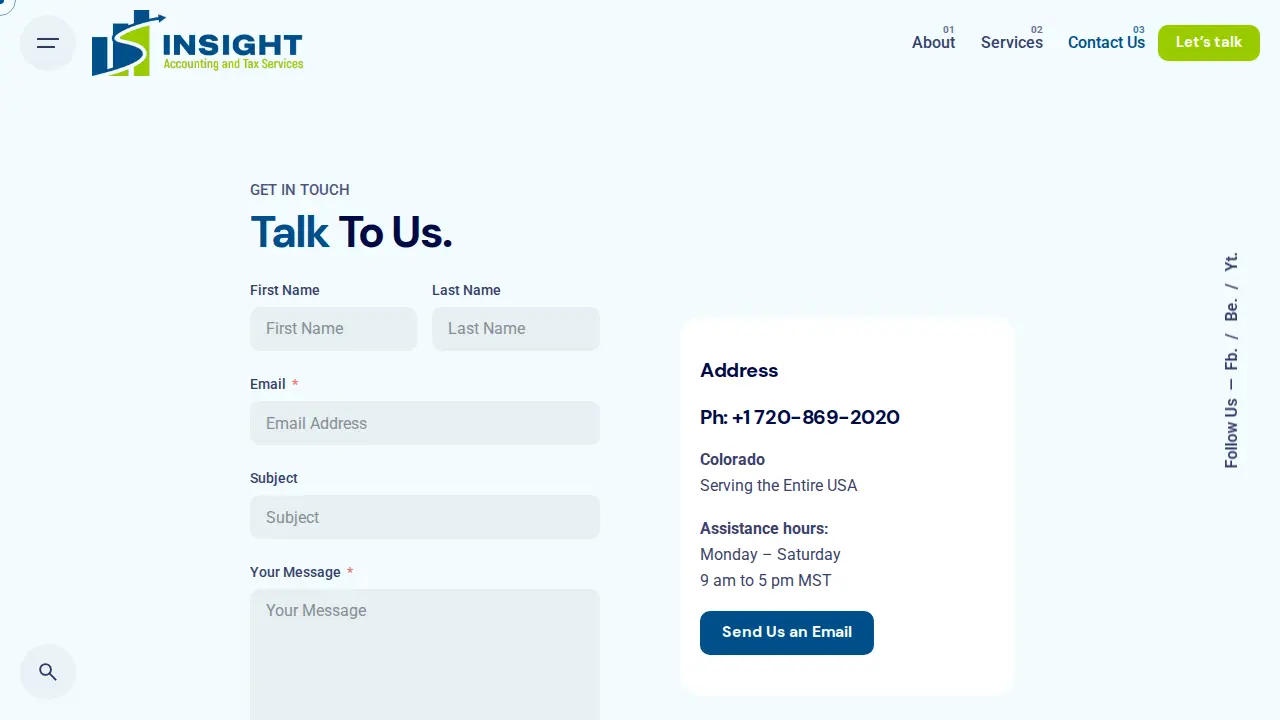 Insight Accounting and Tax Services page