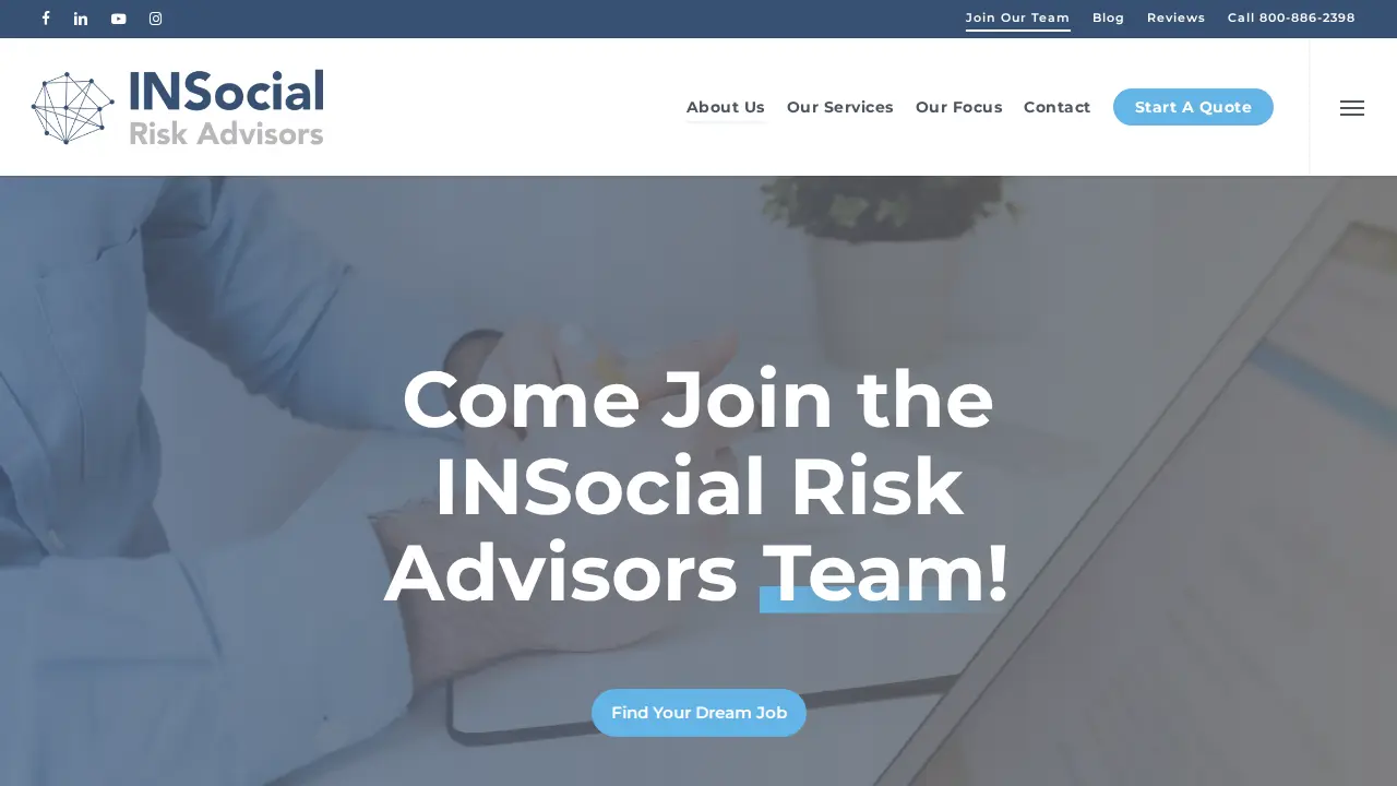 INSocial Risk Advisors page