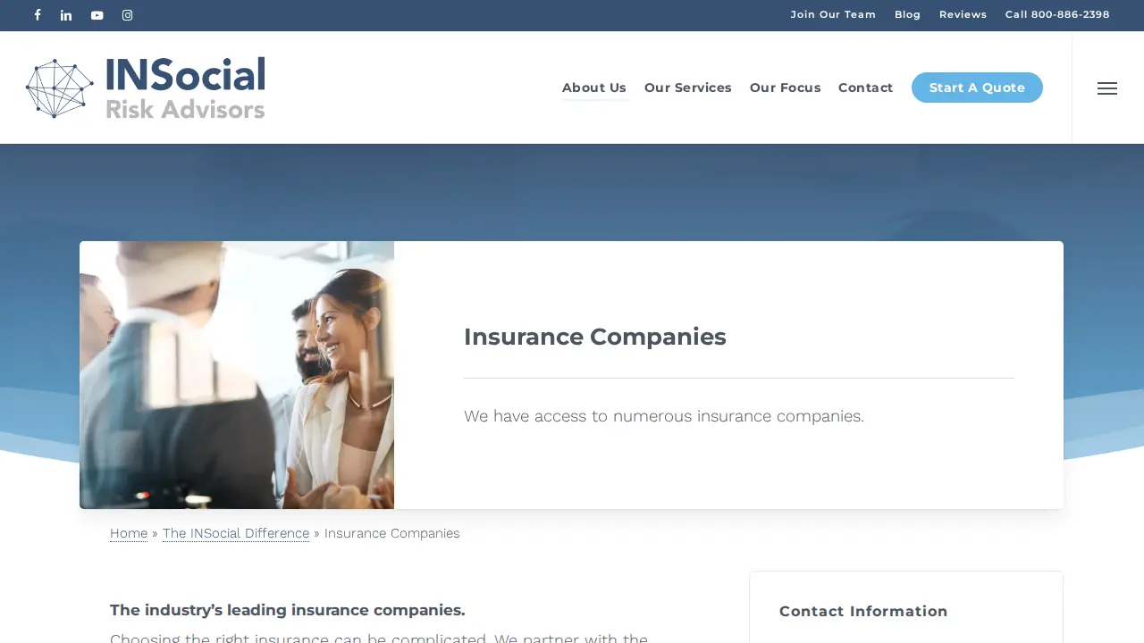 INSocial Risk Advisors page
