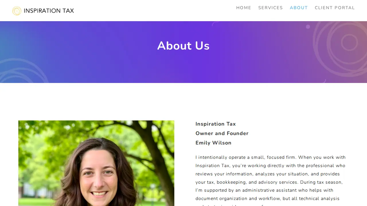 Inspiration Tax page