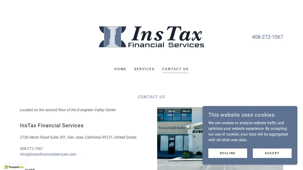 InsTax Financial Services page