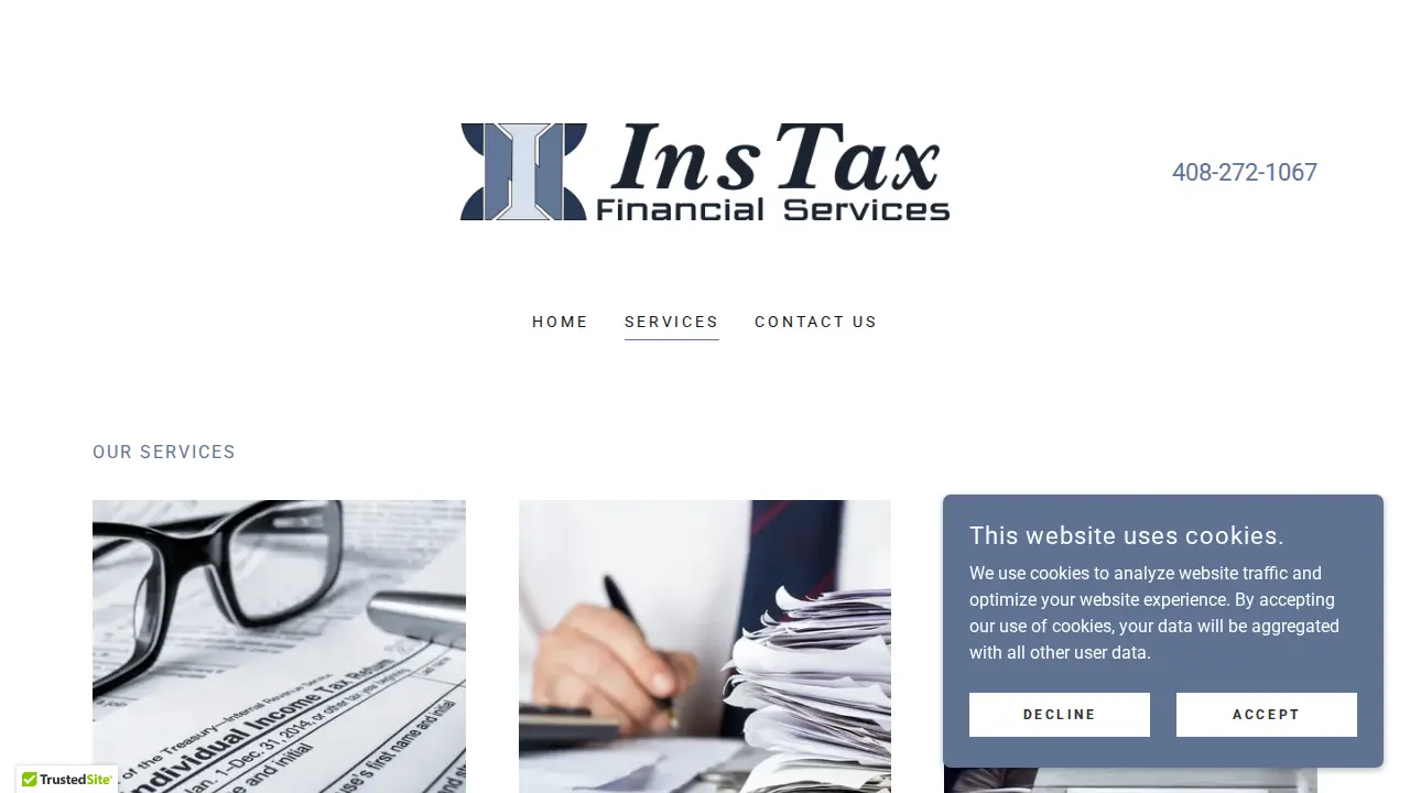 InsTax Financial Services page
