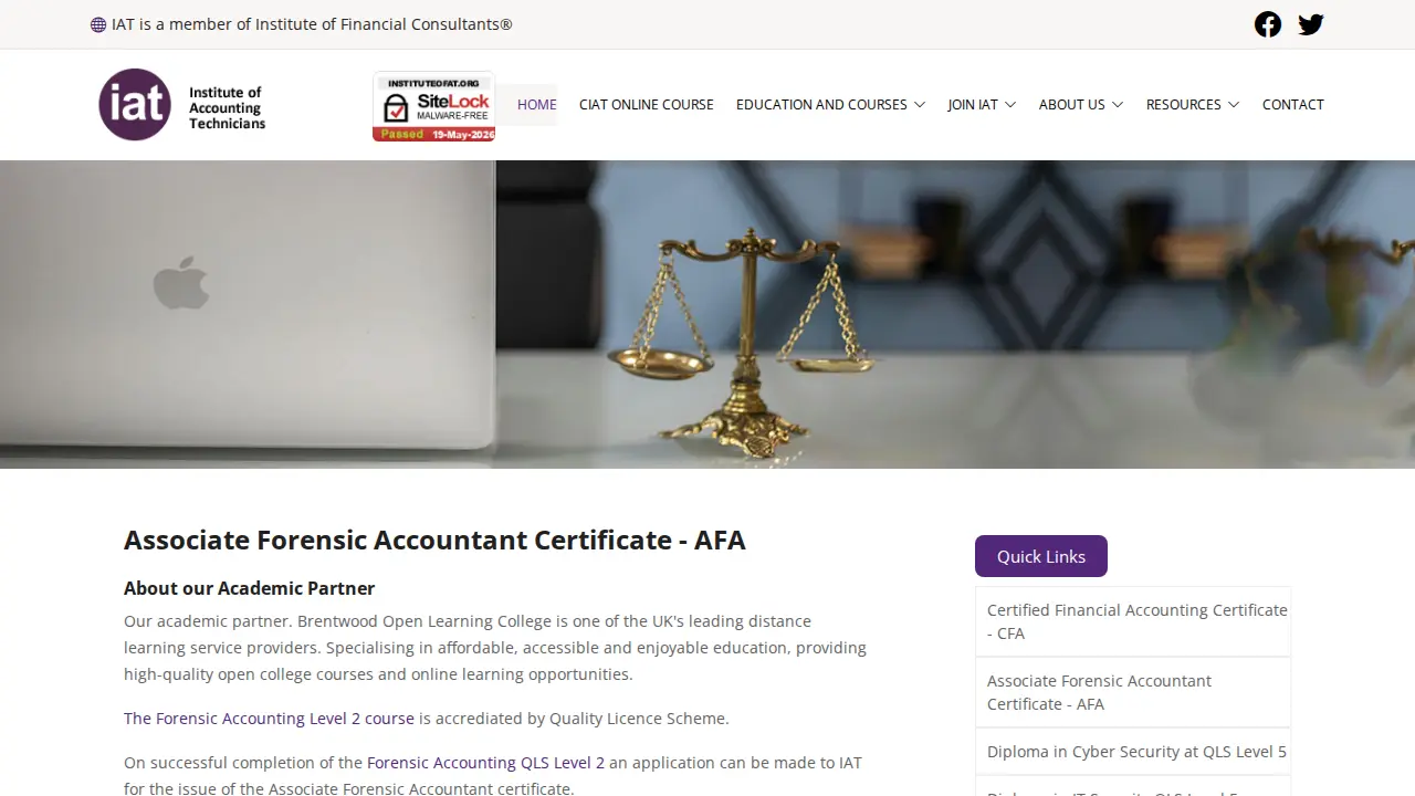 Institute of Accounting Technicians page