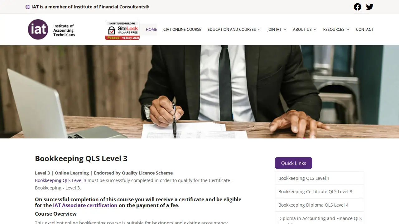 Institute of Accounting Technicians page