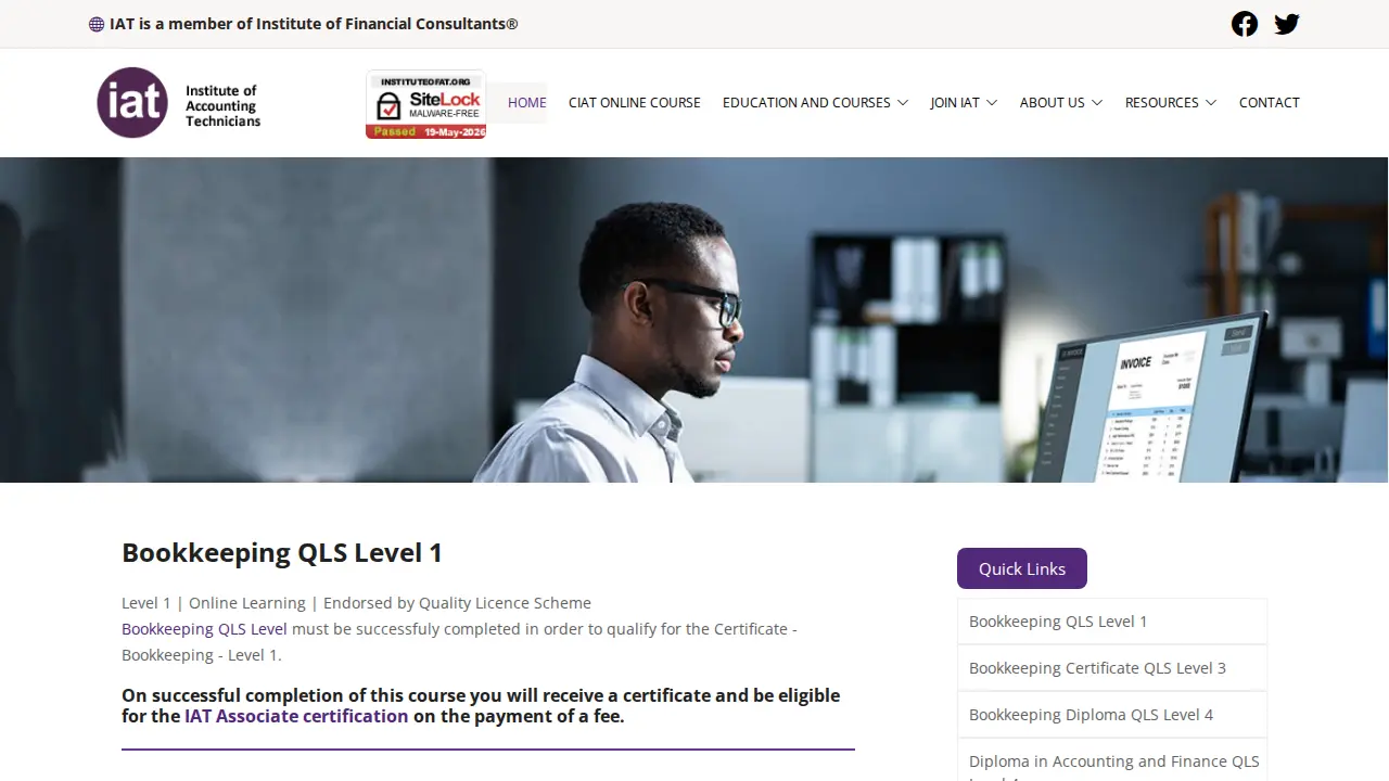 Institute of Accounting Technicians page