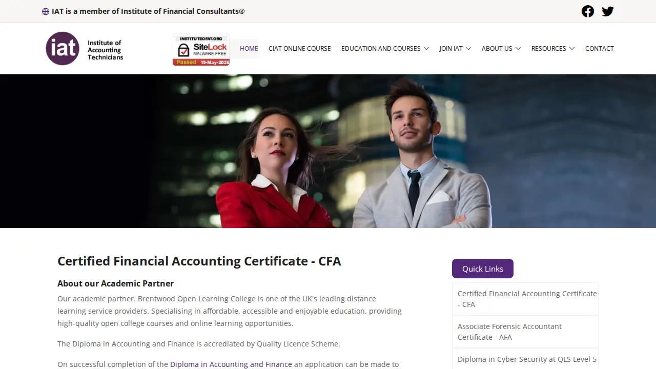Institute of Accounting Technicians page