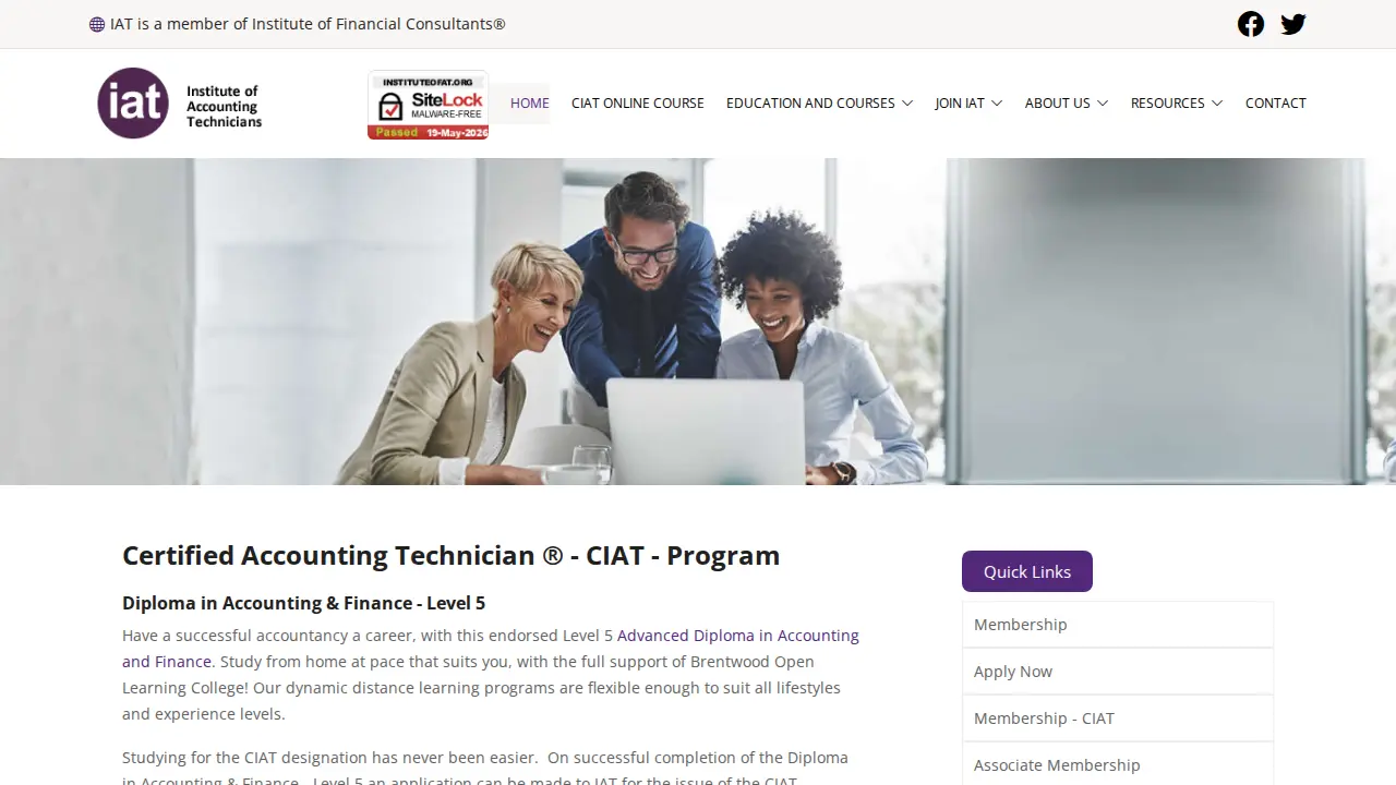 Institute of Accounting Technicians page