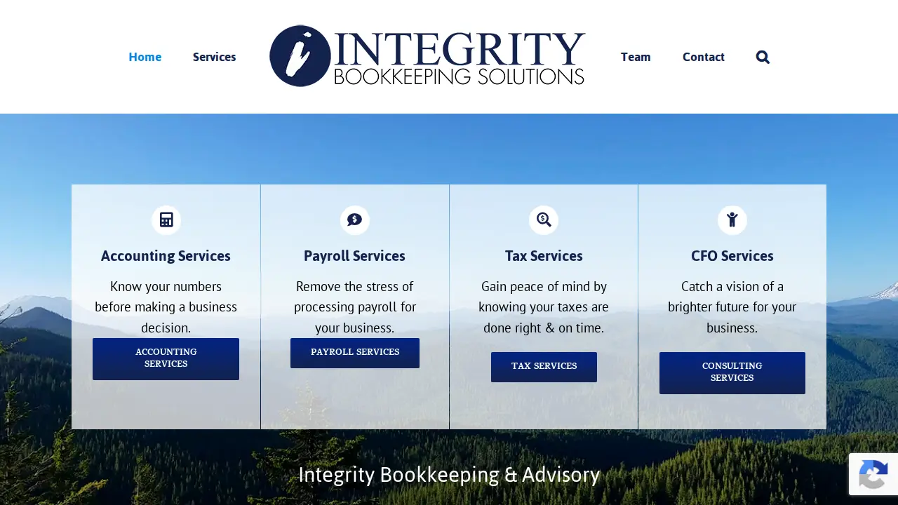 Integrity Bookkeeping Solutions page