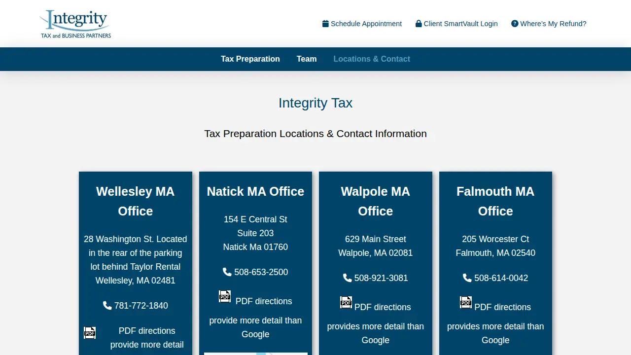 Integrity Tax page