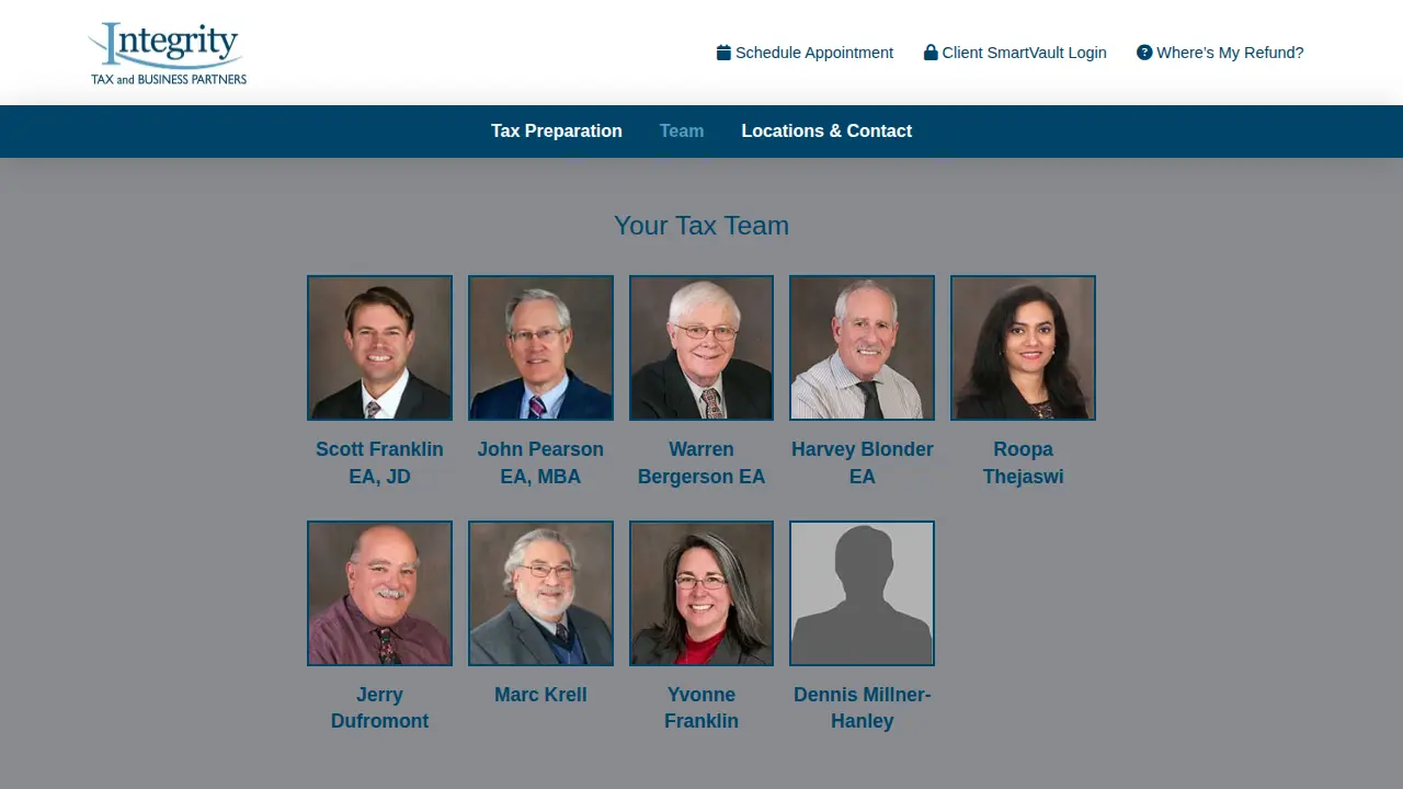 Integrity Tax page