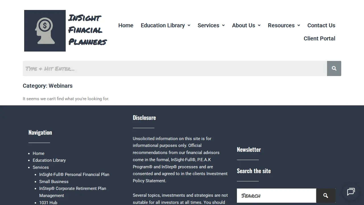 InSight Financial Planners page