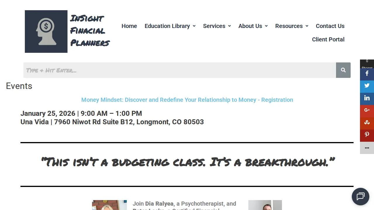 InSight Financial Planners page