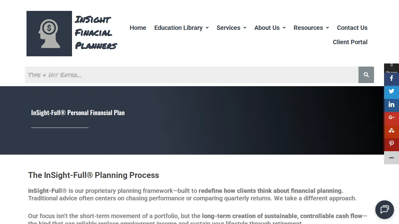 InSight Financial Planners page