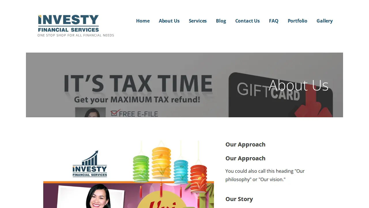 Investy Financial Services page
